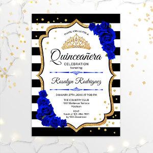 Quinceanera - White Black Royal Blue Gold