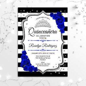 Quinceanera - White Black Royal Blue Silver