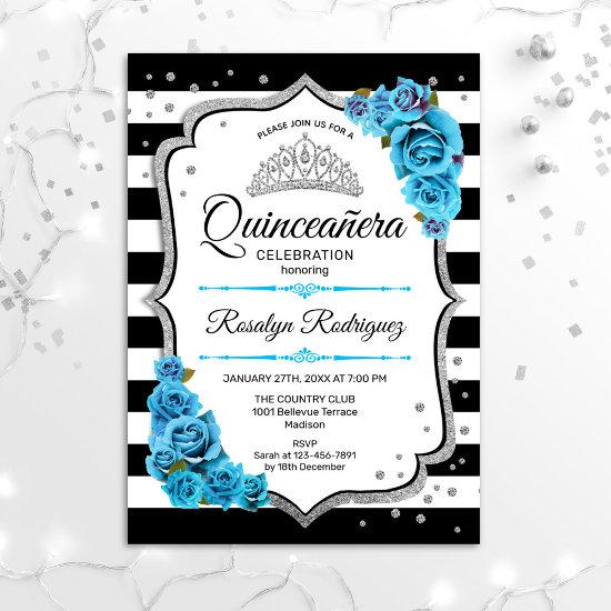 Quinceanera - White Black Silver Blue