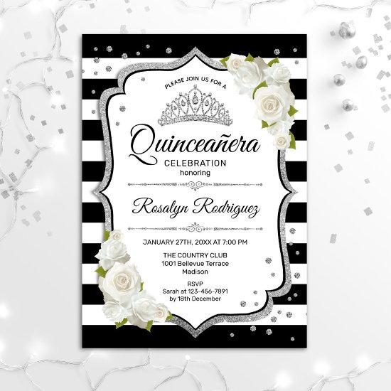 Quinceanera - White Black Silver