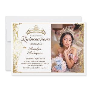 Quinceanera White Gold Beauty Photo Quinceanera
