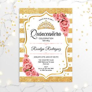 Quinceanera - White Gold Blush Pink