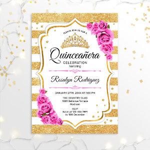 Quinceanera - White Gold Pastel Pink