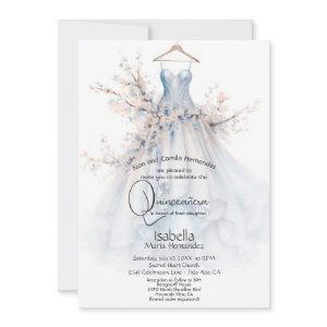Quinceañera | White Gown with Pink Blossoms