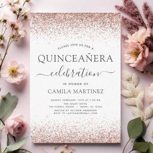 Quinceanera White Rose Gold Blush Pink