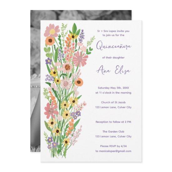 Quinceañera Wildflowers Handpainted Custom Photo