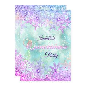 Quinceanera Winter Teal Blue Purple Pink
