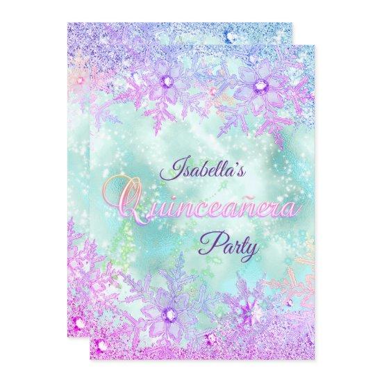 Quinceanera Winter Teal Blue Purple Pink