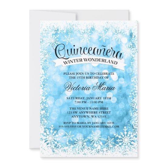 Quinceanera Winter Wonderland Blue Sparkle