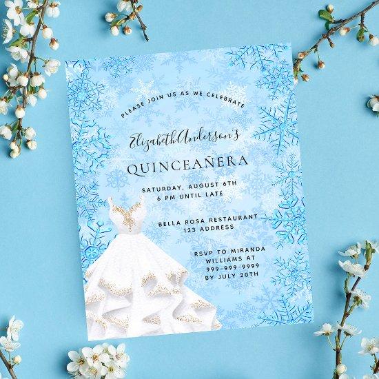 Quinceanera winter wonderland budget  flyer