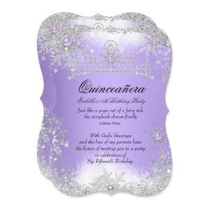 Quinceanera Winter Wonderland Lilac Purple Snow