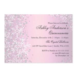 Quinceanera Winter Wonderland Pink Snowflakes