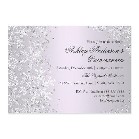 Quinceanera Winter Wonderland Purple Snowflakes