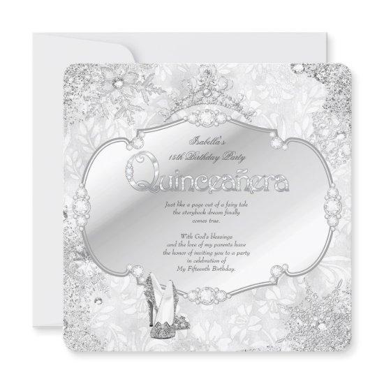 Quinceanera Winter Wonderland Silver Snowflake B