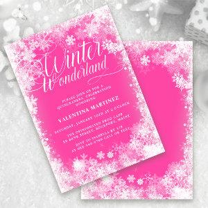 Quinceanera Winter Wonderland Snowflake Pink