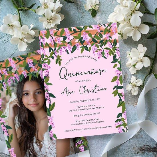 Quinceañera Wisteria Vines Floral Custom Photo