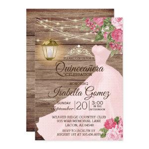 Quinceañera Wood and Pink Mauve Flowers