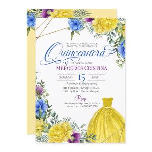 Quinceañera Yellow Dress bright flowers