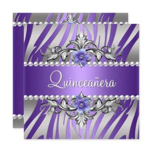 Quinceañera  Zebra Purple Pearl Silver