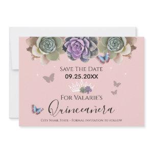 Quincenara Pink Cactus Save the Date