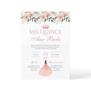 Quinceñera  in Spanish Pink Floral