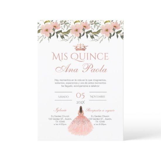 Quinceñera  in Spanish Pink Floral