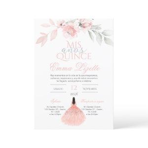 Quinceñera  in Spanish Pink Floral