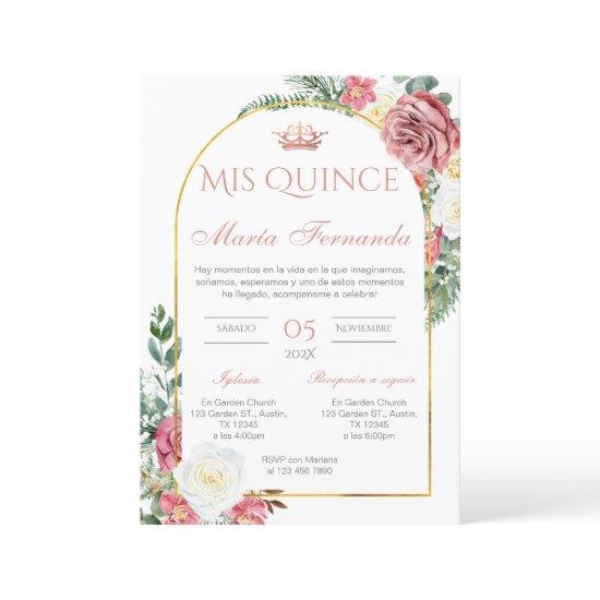 Quinceñera  in Spanish Pink Floral