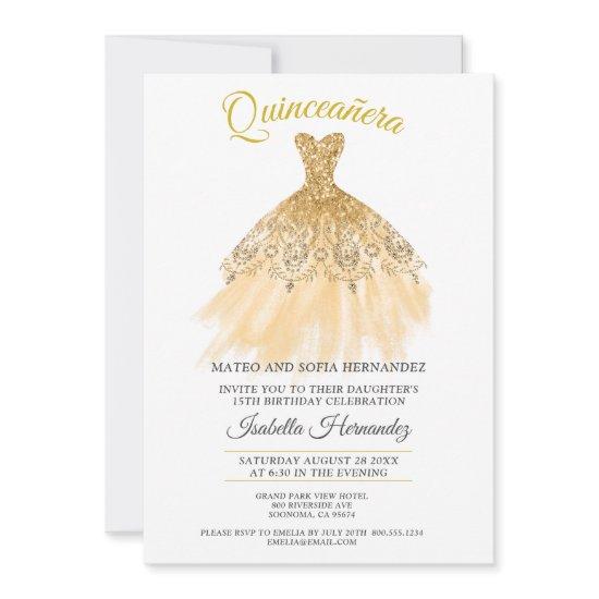 Quineanera Gold Glitter Lace Party