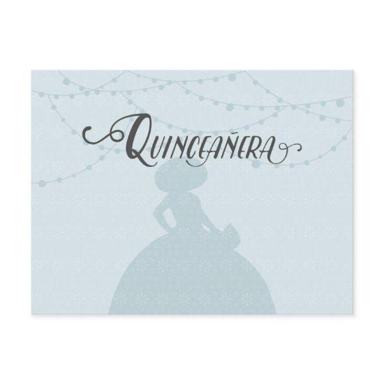 Rainy Blue & Steel Charro Silhouette Quinceanera  Postcard