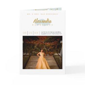 Rainy Day Blue and Gold Photo Quinceanera