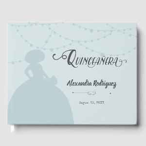 Rainy Day Blue Charro Silhouette Quinceanera Guest Book