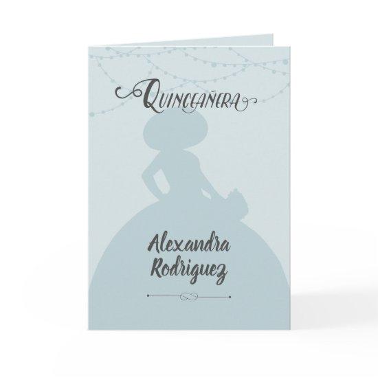 Rainy Day Blue Charro Silhouette Quinceanera