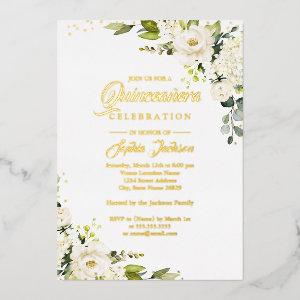 REAL GOLD FOIL Floral Gold Quinceanera Foil