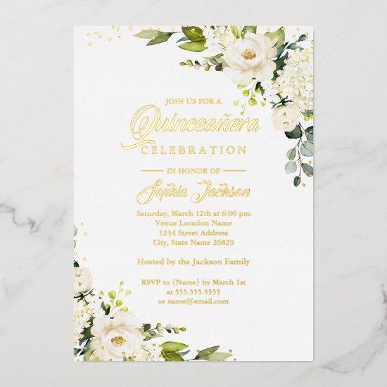 REAL GOLD FOIL Floral Gold Quinceanera Foil