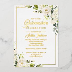 REAL GOLD FOIL Gold Floral Quinceanera Foil