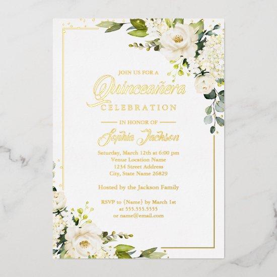 REAL GOLD FOIL Gold Floral Quinceanera Foil