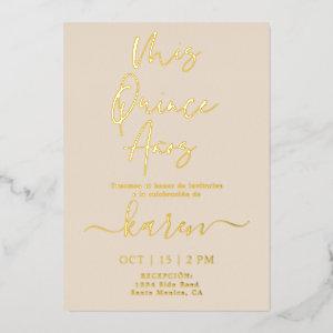 Real Gold Foil Quinceañera  Foil