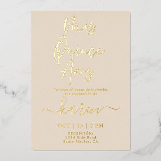 Real Gold Foil Quinceañera  Foil