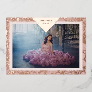 Real Rose Gold Fancy Texture Spanish Mis XV Años Foil