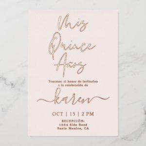 Real Rose Gold Foil Quinceañera  Foil In Foil