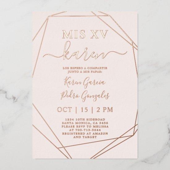 Real Rose Gold Foil Quinceañera  Foil