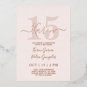 Real Rose Gold foil Quinceañera  Foil