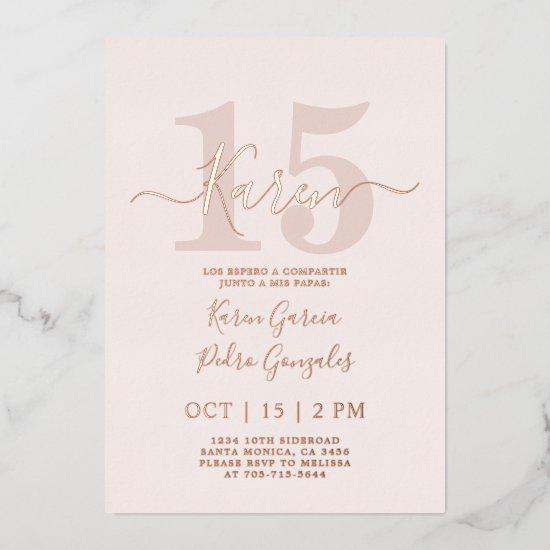 Real Rose Gold foil Quinceañera  Foil