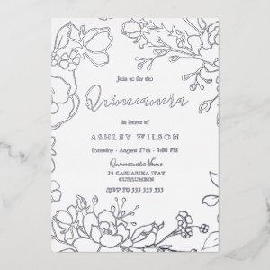 Real Silver Foil Flowers Elegant Quinceanera Party Foil