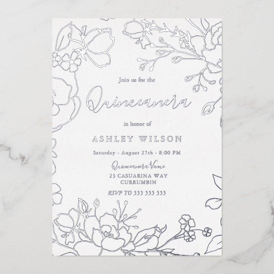 Real Silver Foil Flowers Elegant Quinceanera Party Foil