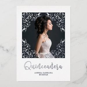 Real Silver Metallic Effect Quinceañera Photo Foil
