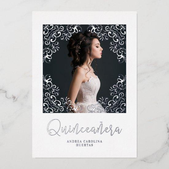 Real Silver Metallic Effect Quinceañera Photo Foil
