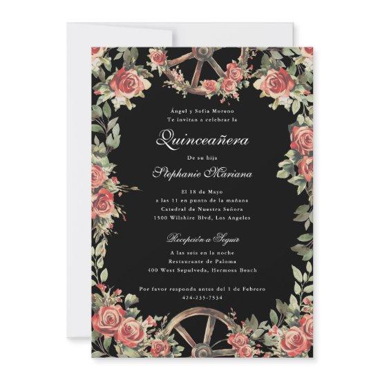Red and Black Charro Romantic Quinceañera