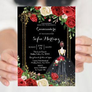 Red and Black Roses Mis Quince